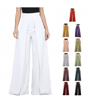 Hot Sale Fashion Long Plain Casual Wide Leg Women's Pants Trousers