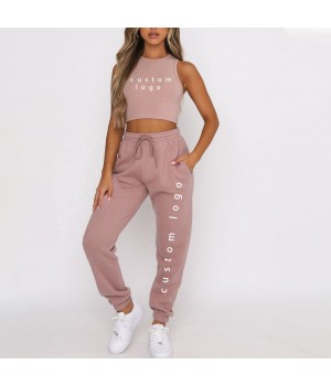 Women Fleece Jogger Pants Customized Drawstring women's pants & trousers Street Wear High Waist Running Ladies Sweat Pants