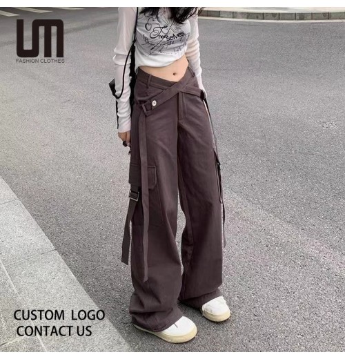 Liu Ming 2024 New Spring Autumn Women Fashion Streetwear Vintage Casual Loose Straight Pants High Waist Trousers