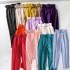 Wholesale Korea Women's Candy Color Suit Trousers with Belt Solid Color Office Lady Business Ninth Pants Casual Ankle Pants