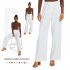 Women's Casual Pants High Stretch Business Suit Pants Straight Comfort White Wide Leg Pants